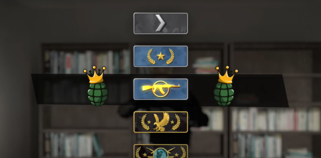 CS:GO displaying various ranks